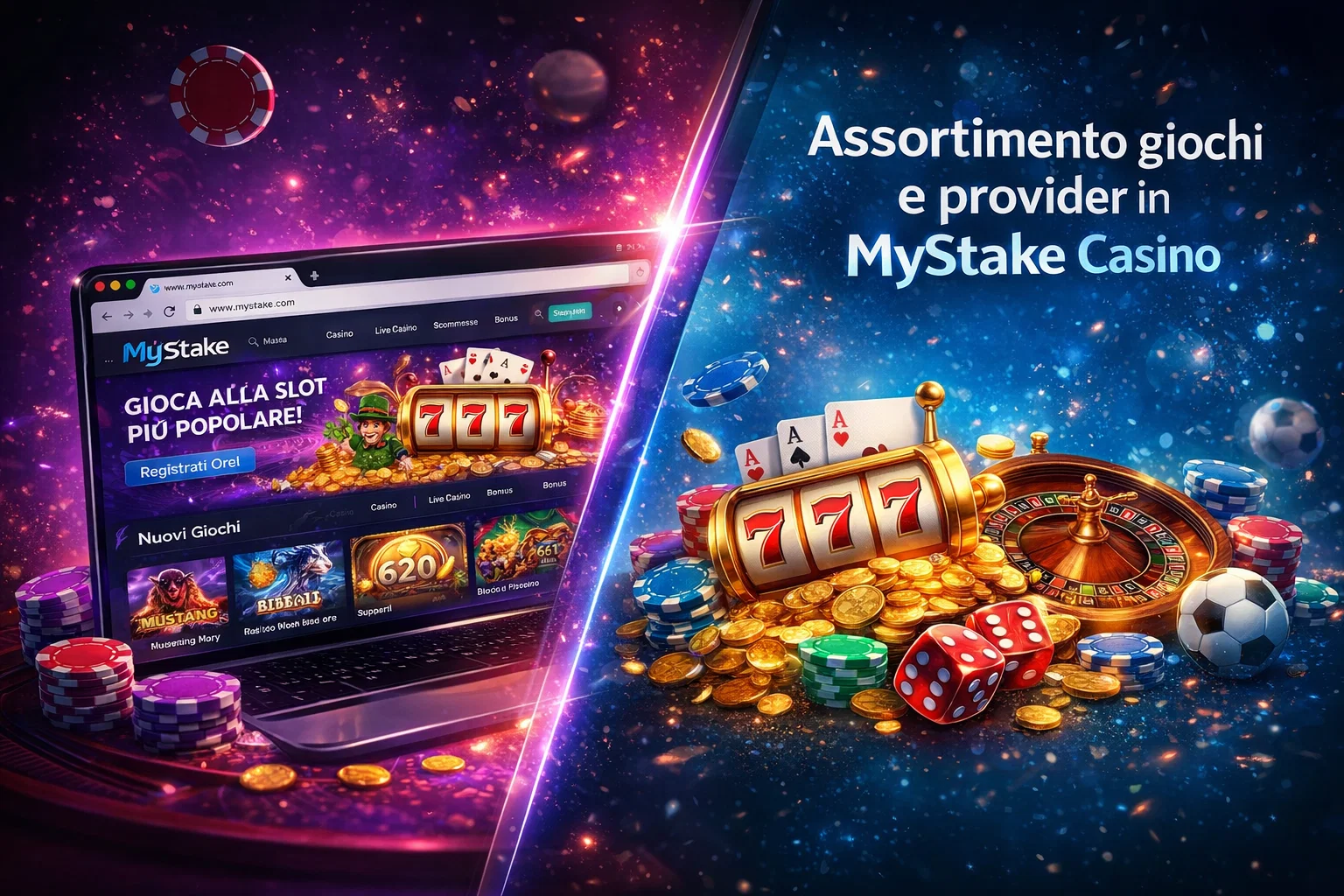 Assortimento giochi e provider in MyStake Casino