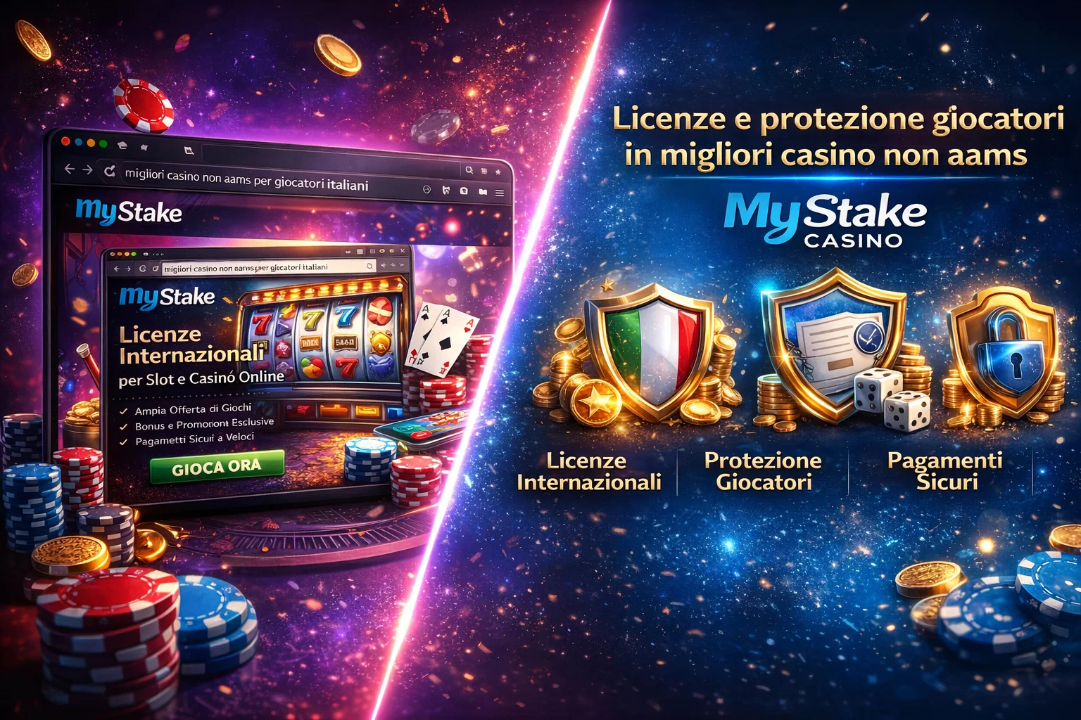Licenze e protezione giocatori in migliori casino non aams MyStake Casino