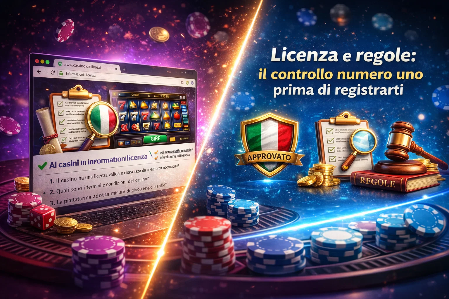 Licenza e regole: il controllo numero uno prima di registrarti