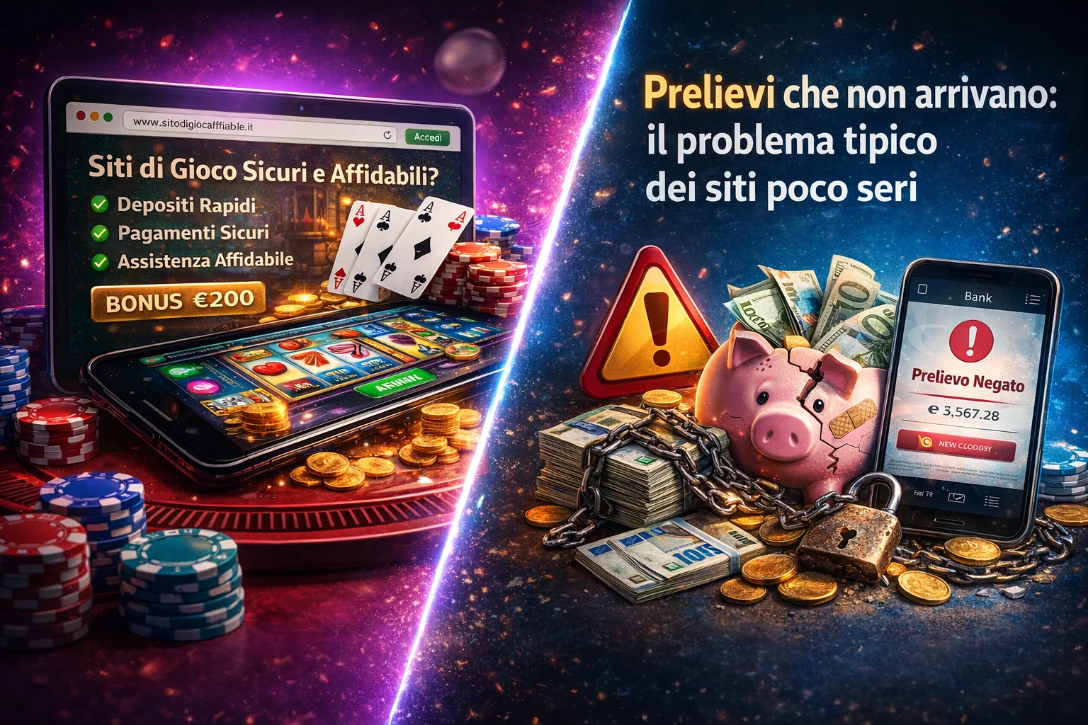 Prelievi che non arrivano: il problema tipico dei siti poco seri